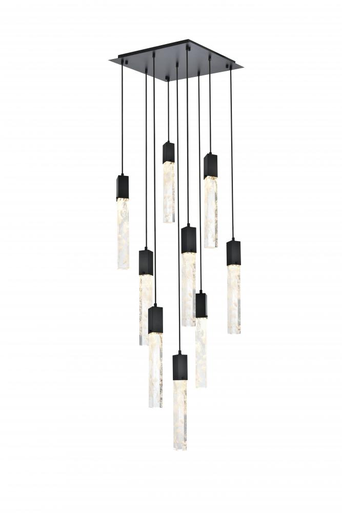 Pendant L20&#34;W20&#34;H24&#34;L9 Black