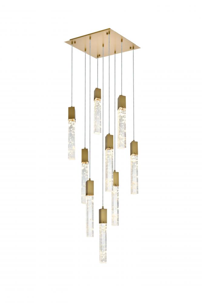 Pendant L20&#34;W20&#34;H24&#34;L9 Satin Gold