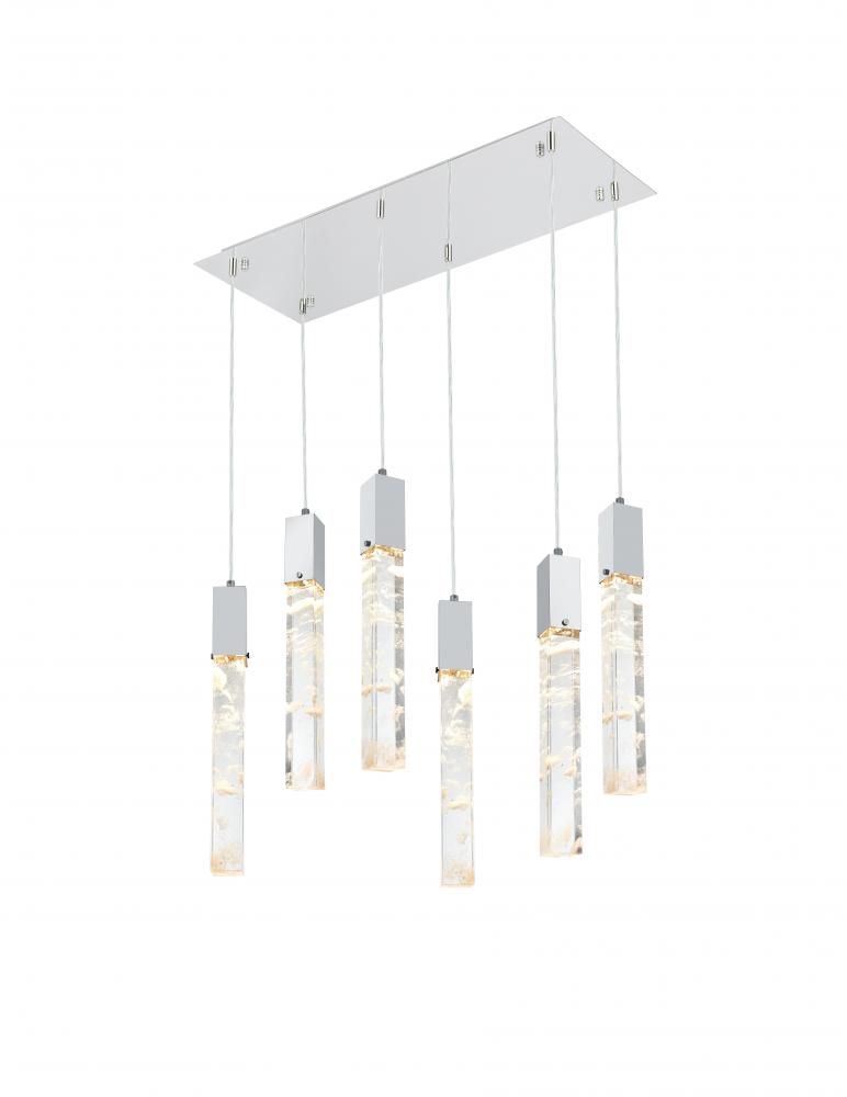Pendant L32&#34;W12&#34;H24&#34;L6 Chrome