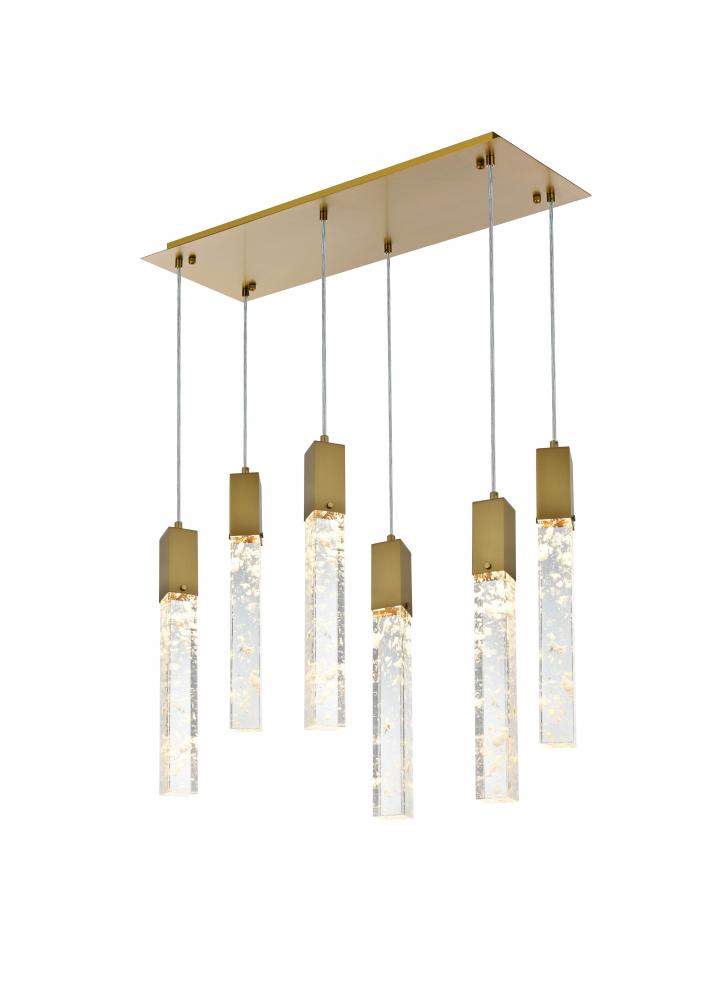 Pendant L32&#34;W12&#34;H24&#34;L6 Satin Gold