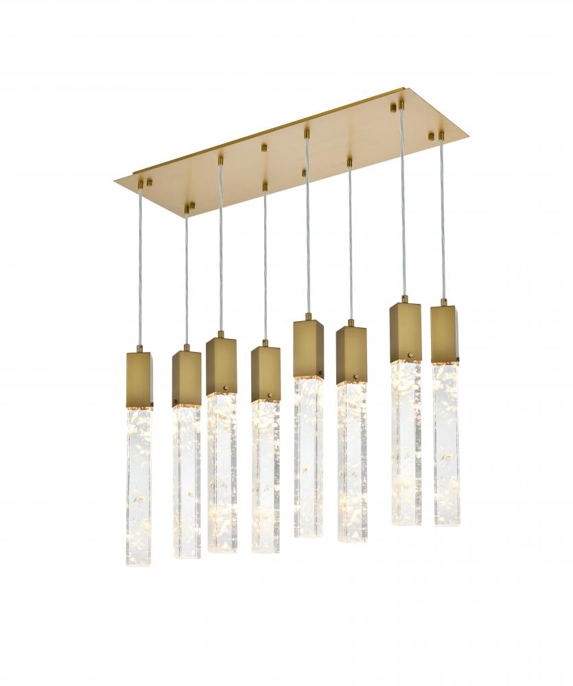 Pendant L36&#34;W12&#34;H24&#34;L8 Satin Gold