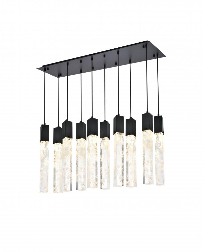 Pendant L42&#34;W12&#34;H24&#34;L10 Black