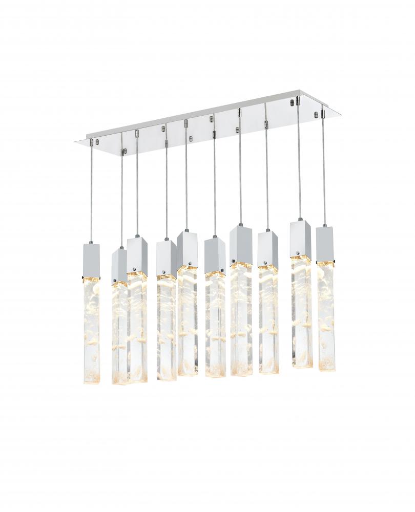 Pendant L42&#34;W12&#34;H24&#34;L10 Chrome