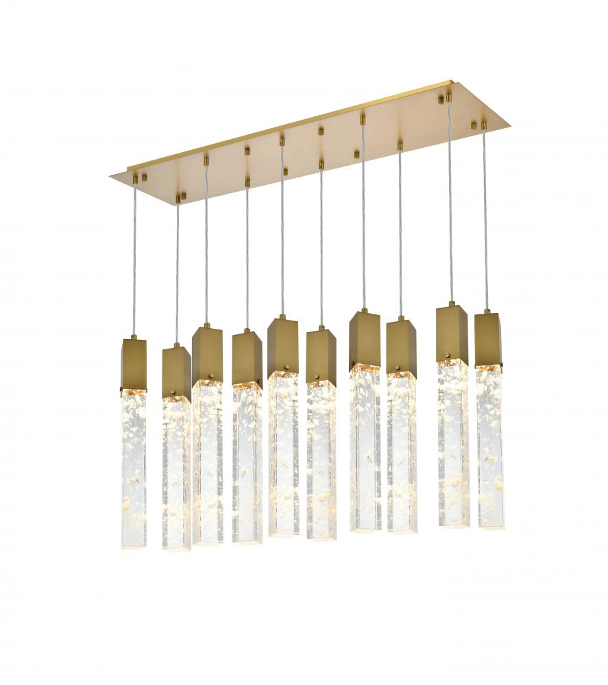 Pendant L42&#34;W12&#34;H24&#34;L10 Satin Gold