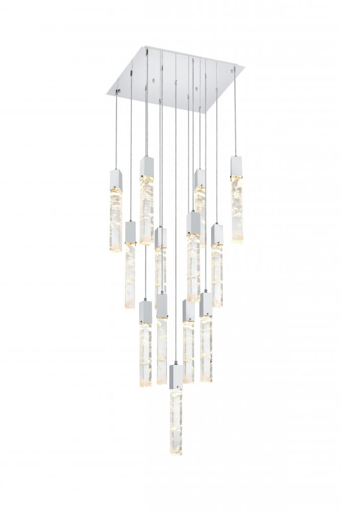 Pendant L26&#34;W26&#34;H24&#34;L13 Chrome