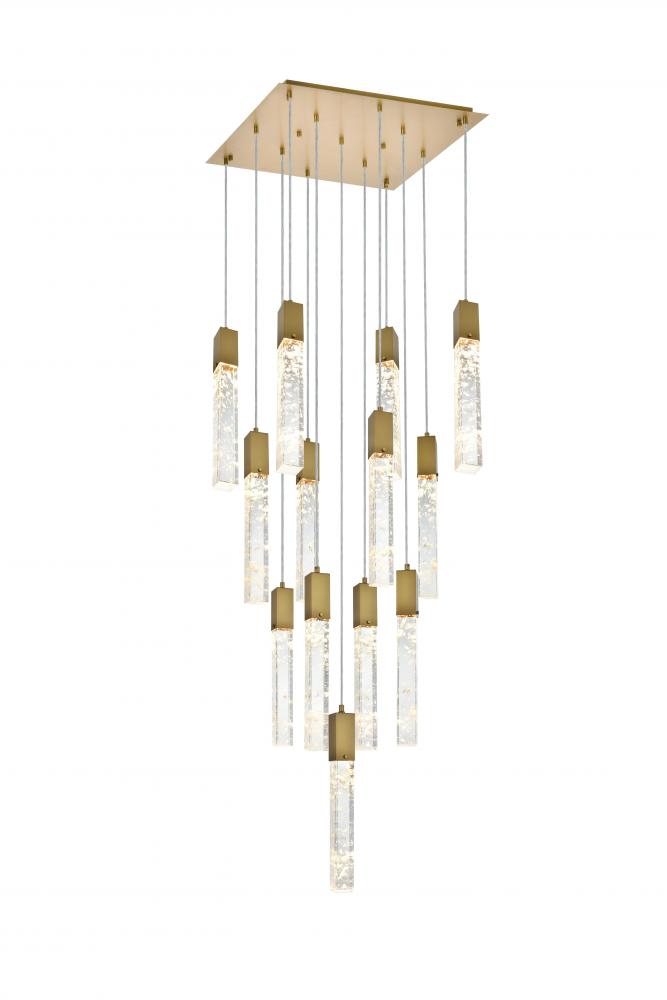 Pendant L26&#34;W26&#34;H24&#34;L13 Satin Gold