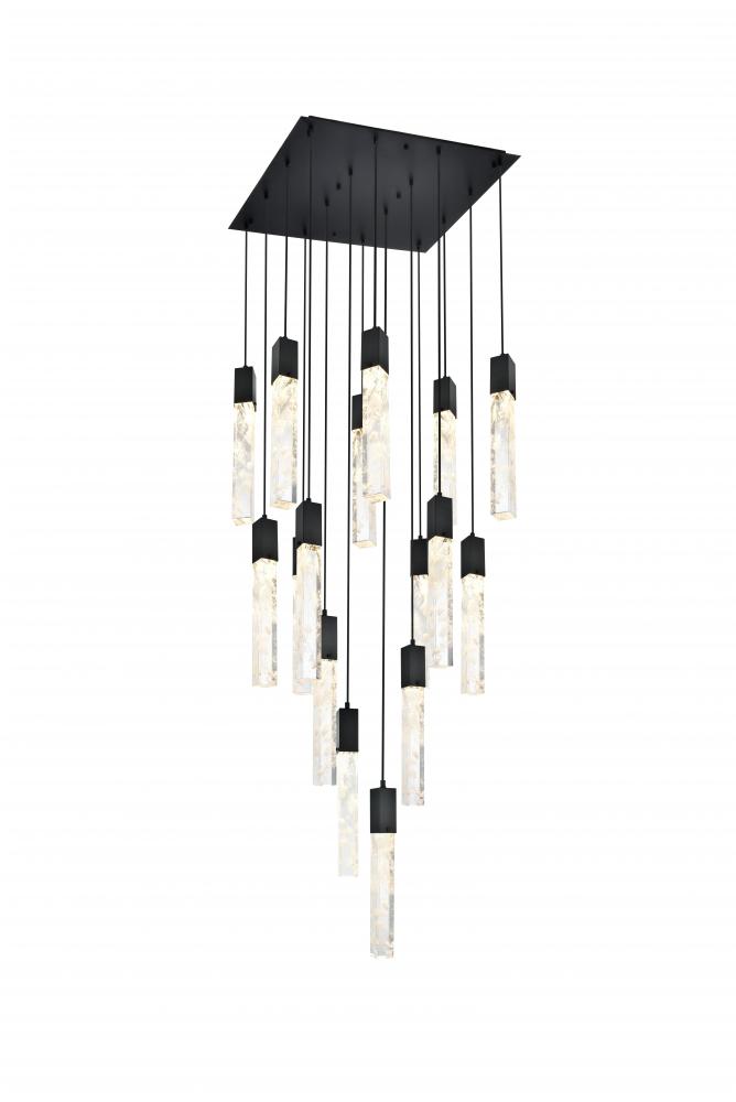 Pendant L30&#34;W30&#34;H24&#34;L16 Black