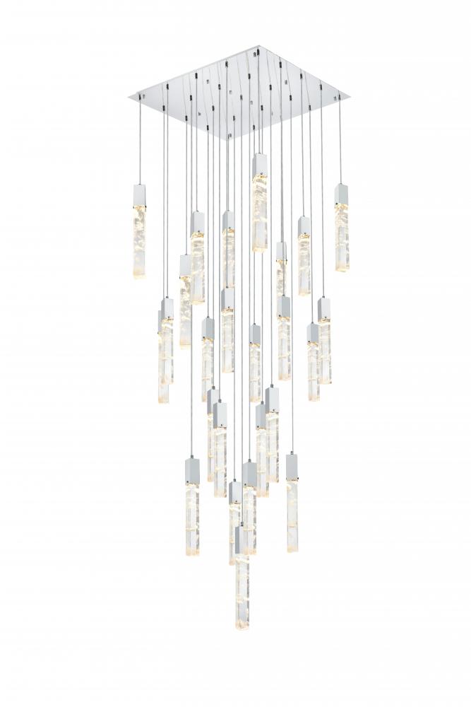 Pendant L36&#34;W36&#34;H24&#34;L25 Chrome