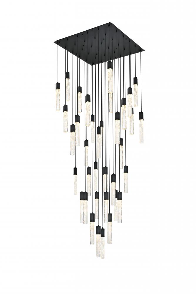 Pendant L42&#34;W42&#34;H24&#34;L36 Black