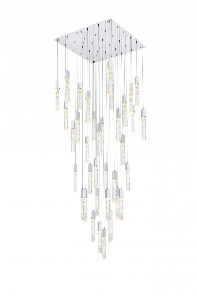 Pendant L42&#34;W42&#34;H24&#34;L36 Satin Gold