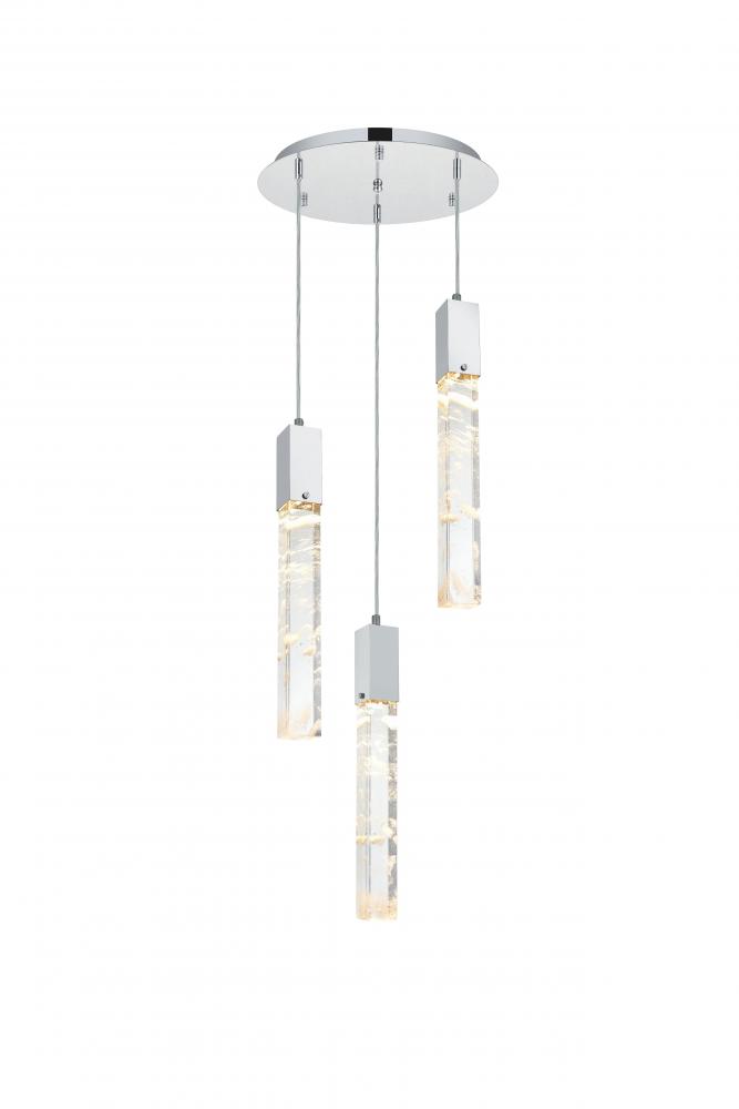 Pendant D16&#34;H24&#34;L3 Chrome