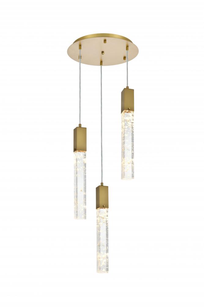 Pendant D16&#34;H24&#34;L3 Satin Gold