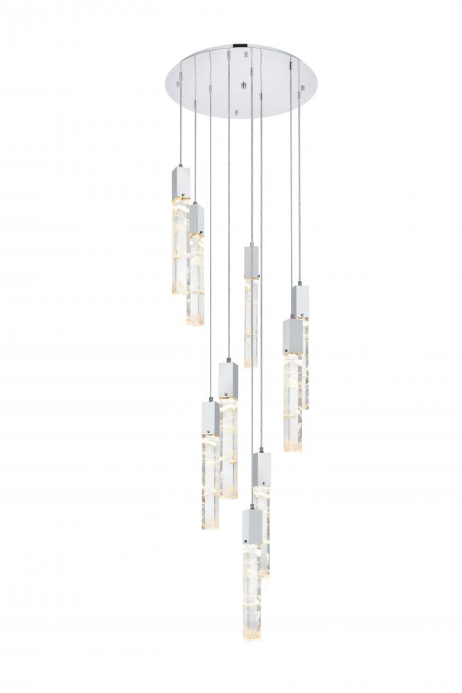 Pendant D24&#34;H24&#34;L9 Chrome