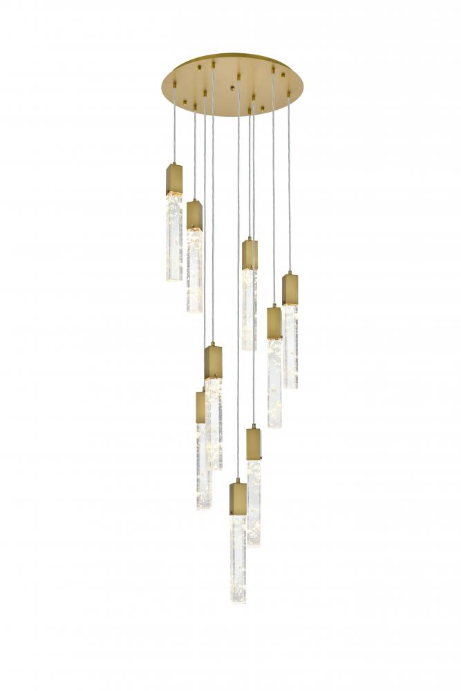 Pendant D24&#34;H24&#34;L9 Satin Gold