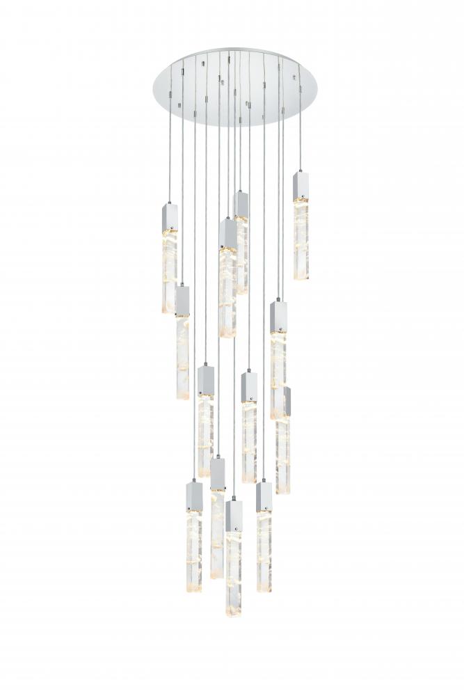Pendant D30&#34;H24&#34;L13 Chrome