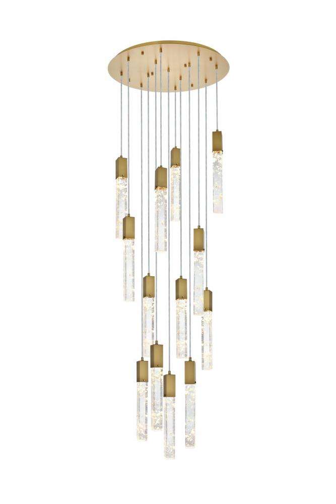 Pendant D30&#34;H24&#34;L13 Satin Gold