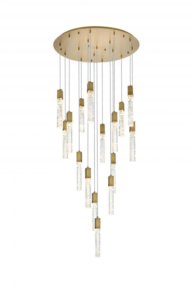 Pendant D36&#34;H24&#34;L16 Satin Gold