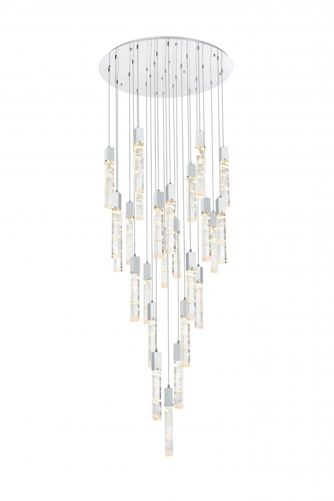 Pendant D42&#34;H24&#34;L25 Chrome