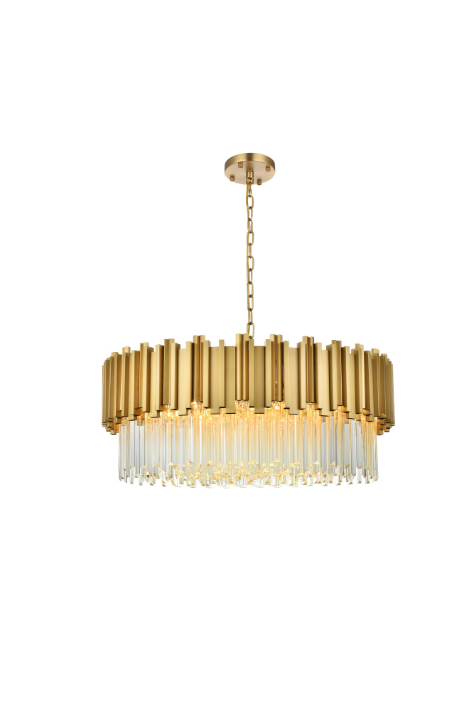 Pendant D32&#34;H14&#34;L11 Satin Gold