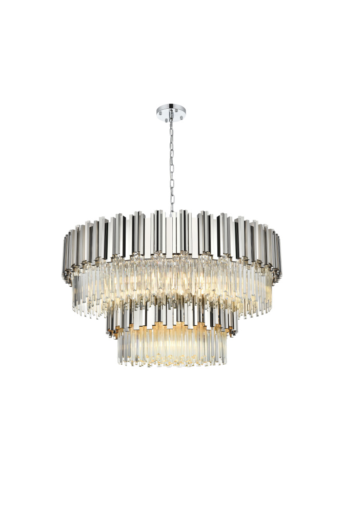 Pendant D40&#34;H19&#34;L16 Chrome