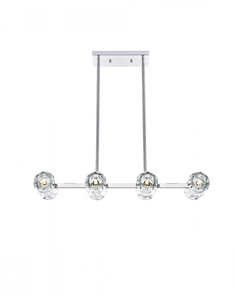 Eren Pendant L31&#34; W8&#34; H3.5&#34; L8 Chrome