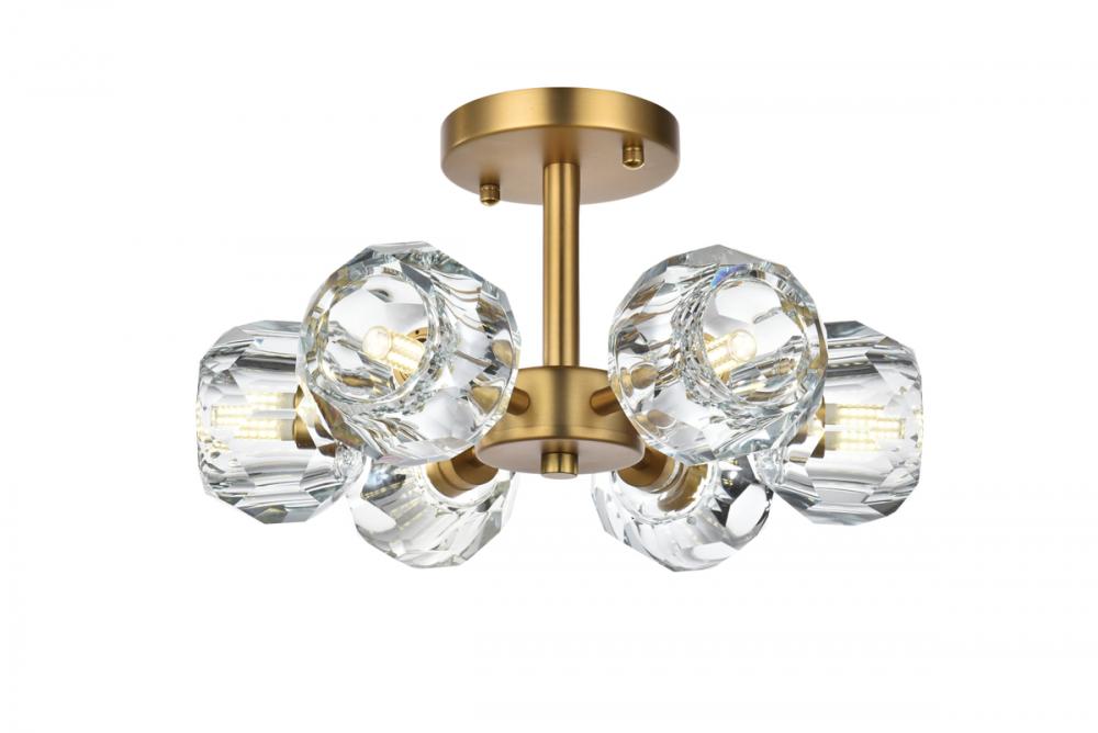 Eren Flush Mount D14&#34; H7&#34; L6 Satin Gold