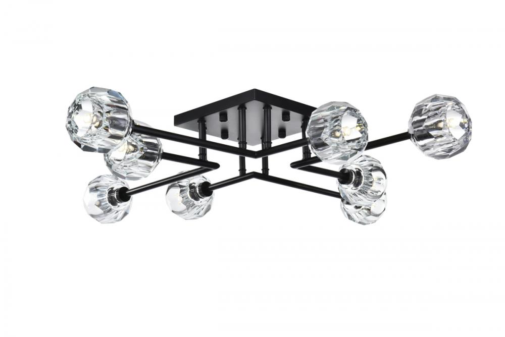 Eren Flush Mount L31&#34; W31&#34; H5.5&#34; L8 Black
