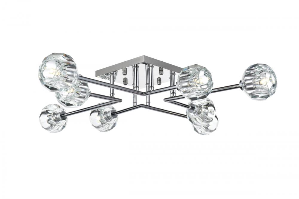 Eren Flush Mount L31&#34; W31&#34; H5.5&#34; L8 Chrome