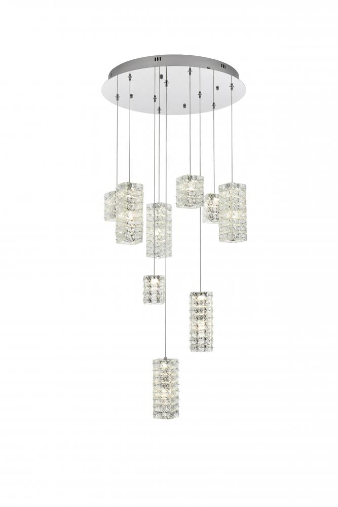 Aston Hang D24&#34;H9.5&#34;  LED L9 36W DIM 3CCT Chrome