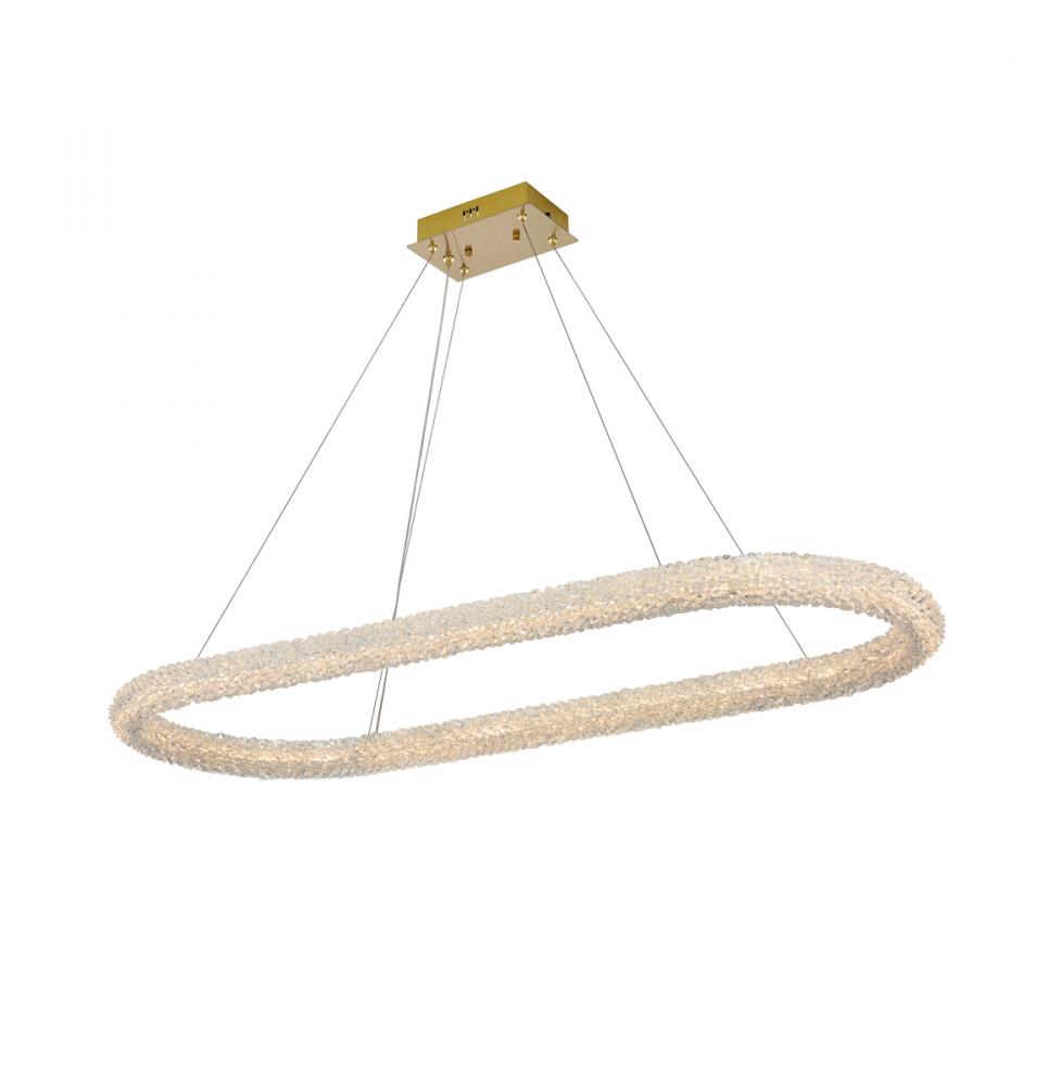 Bowen Hang L50.5&#34; W20&#34; H2.5&#34; LED 56W DIM 3CCT  Satin Gold
