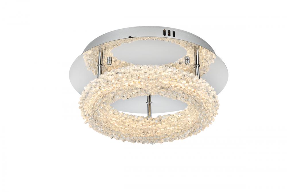 Bowen Flush Mount D14&#34; H5.5&#34; LED 15W DIM 3CCT  Chrome