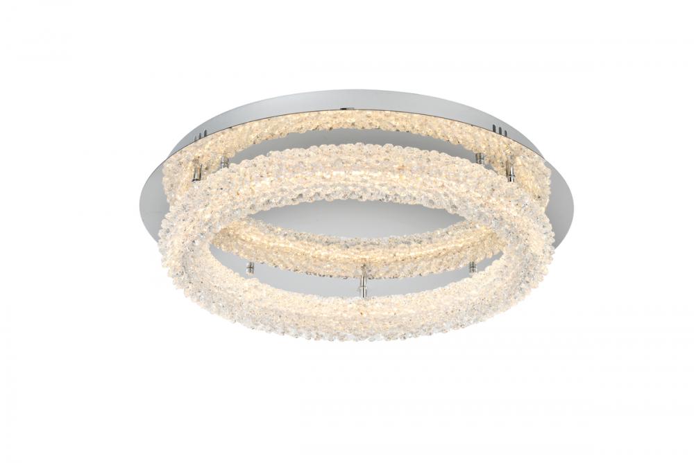 Bowen Flush Mount D22&#34; H5.5&#34; LED 28W DIM 3CCT  Chrome
