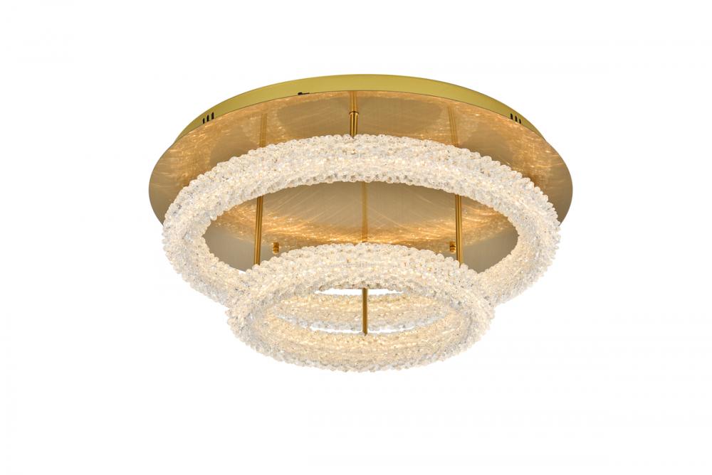 Bowen Flush Mount D26&#39;&#39; H10&#39;&#39; LED 54W DIM 3CCT  Satin Gold