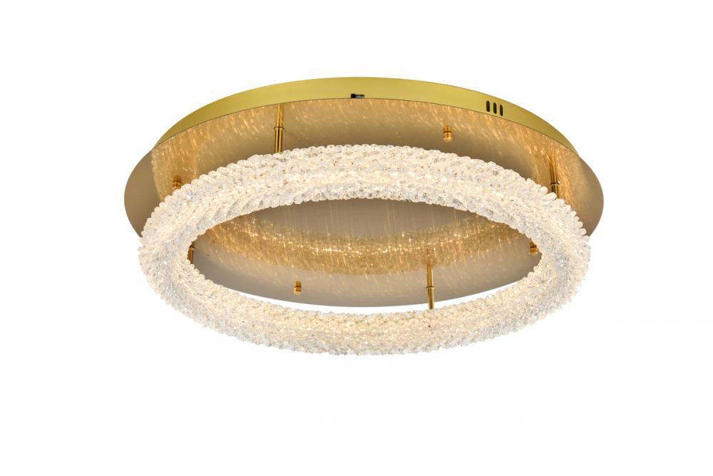 Bowen Flush Mount D26&#39;&#39; H5.5&#39;&#39;LED 36W DIM 3CCT  Satin Gold