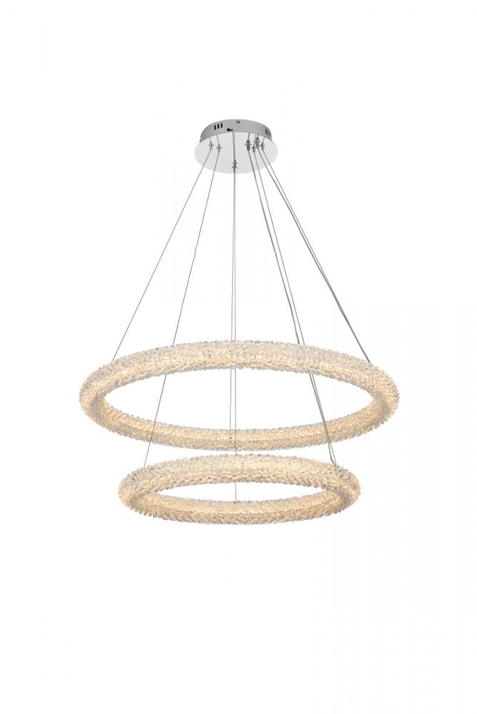 Bowen Hang D31.5&#34;+D23.5&#34; LED 80W DIM 3CCT  Chrome