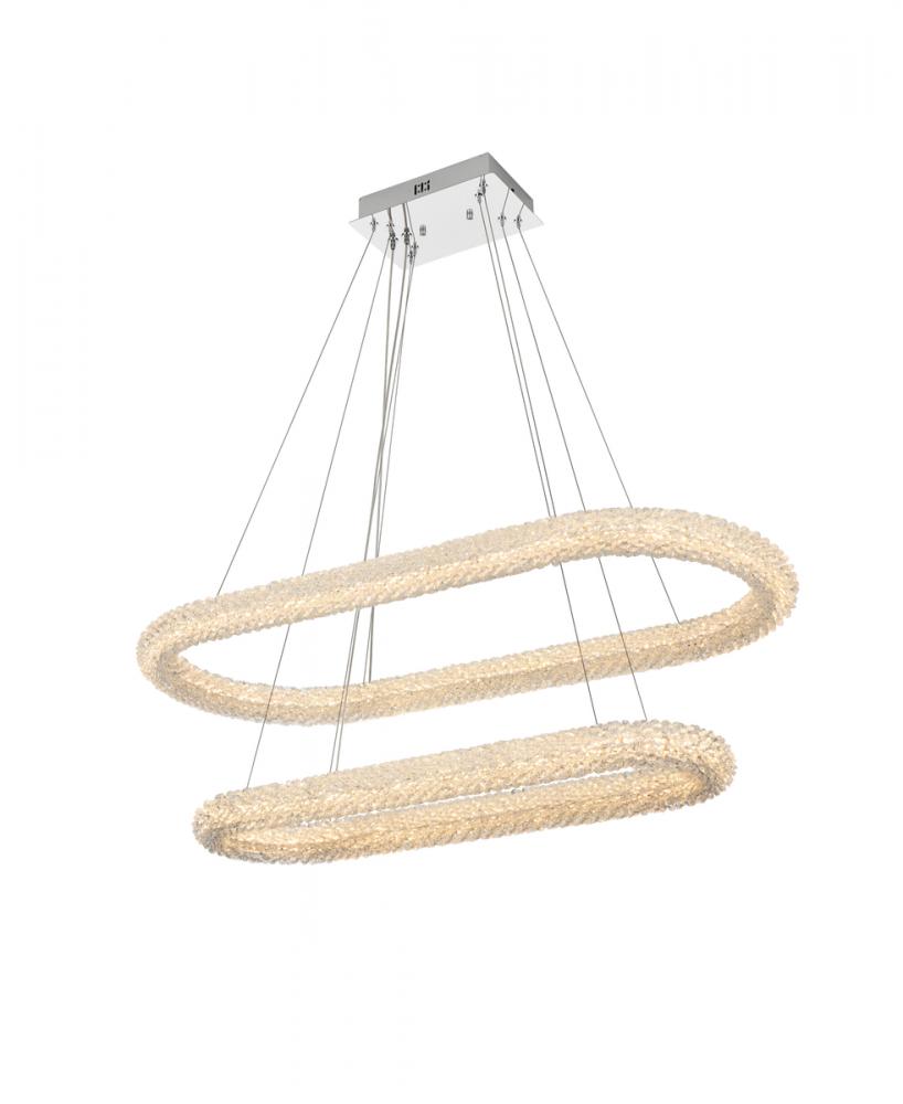 Bowen Hang L41.5&#34;+L33.5&#34; W18&#34; H12&#34; LED 96W DIM 3CCT  Chrome