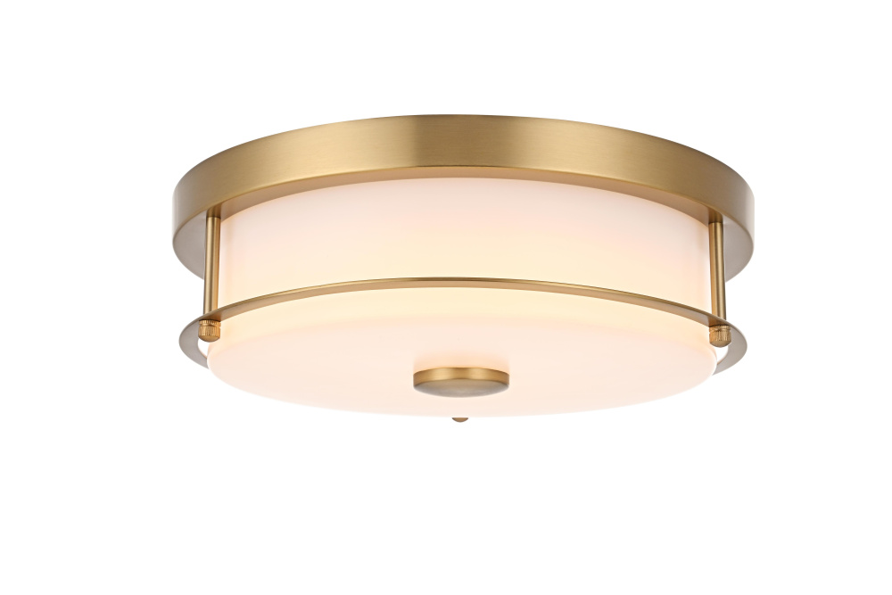 Flush Mount D12&#34; H4&#34; LED 18W 3CCT Satin Gold