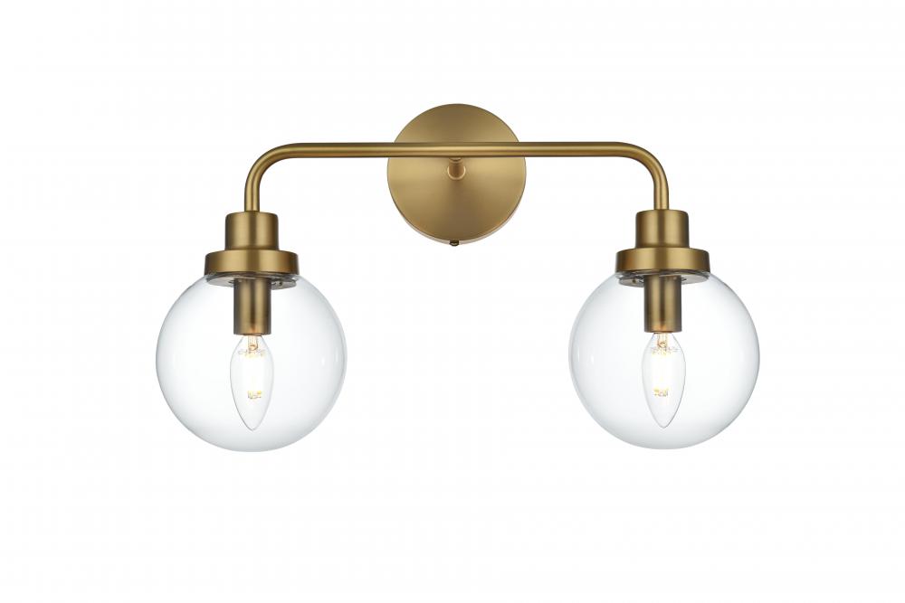 Hanson Wall Sconce L18.6&#34;H11.7&#34;E7.7&#34;  C/GL Satin Gold