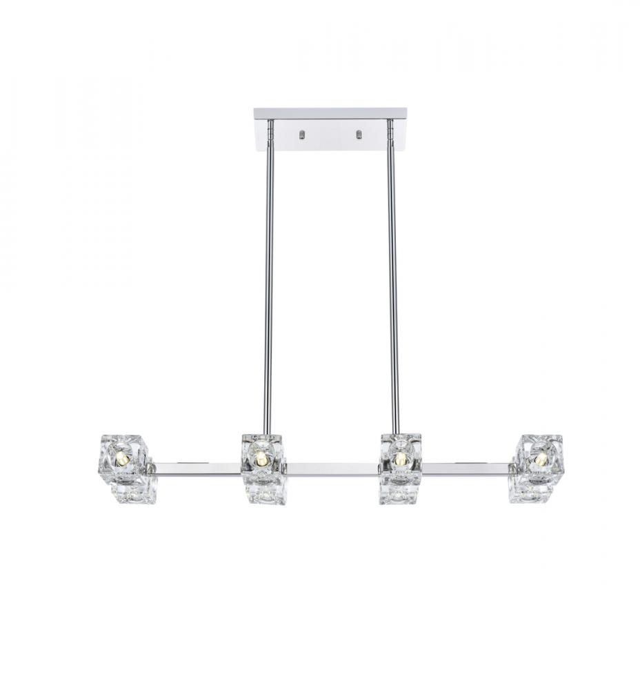 Lyra Pendant L30&#34; W8&#34; H2.5&#34; L8 Chrome