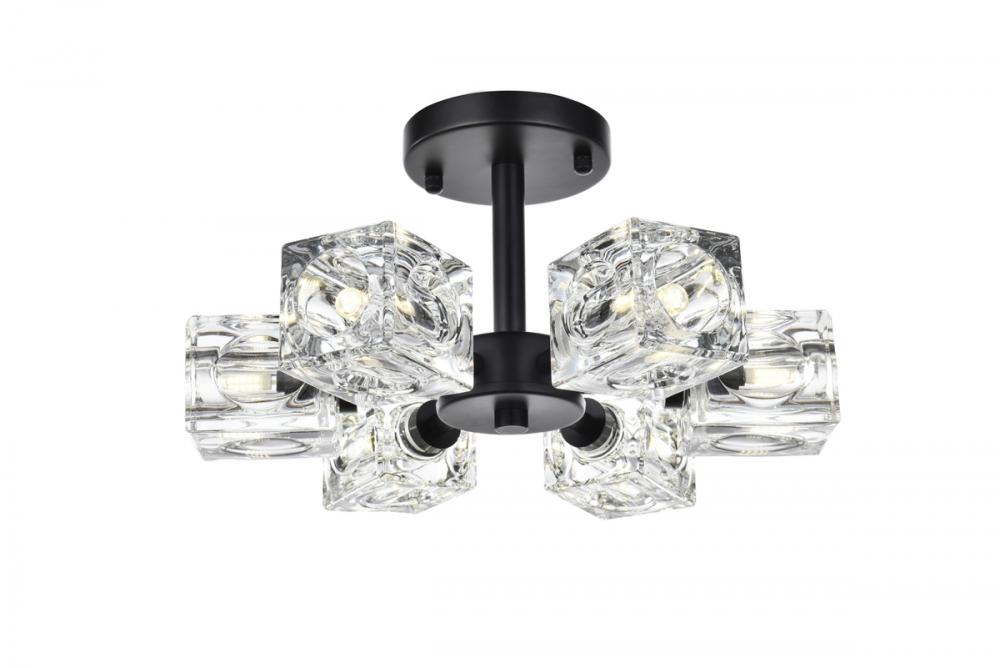 Lyra Flush Mount D14&#34; H7&#34; L6 Black
