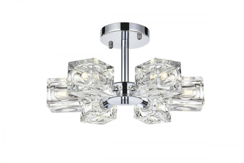 Lyra Flush Mount D14&#34; H7&#34; L6 Chrome