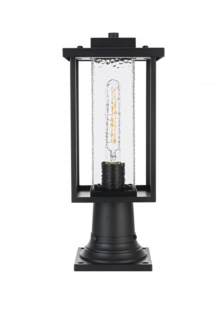 Outdoor Pole Light L7&#34; W7&#34; H17&#34; L1 Black
