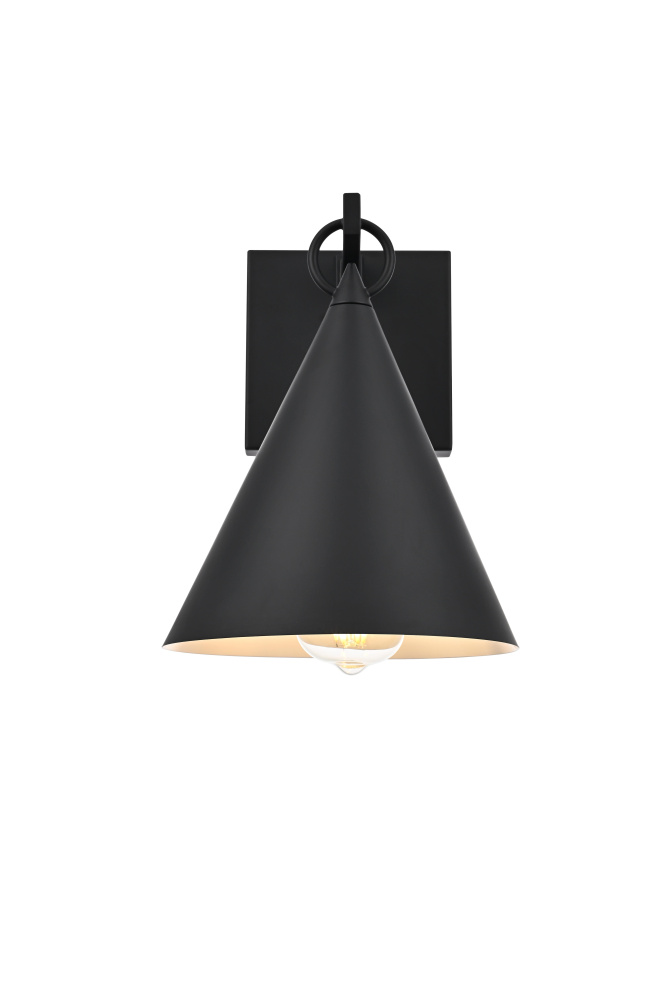 Wall Sconce W8&#34;xH11&#34;xE9.5&#34; Black