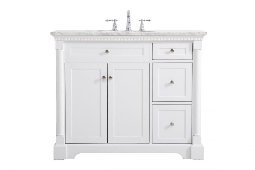 42 inch Single bathroom vanity in  White
