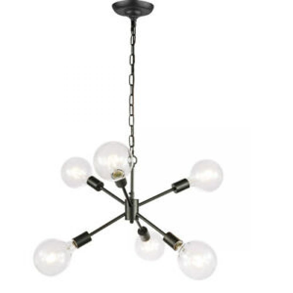 Nolan 6 light Black pendant