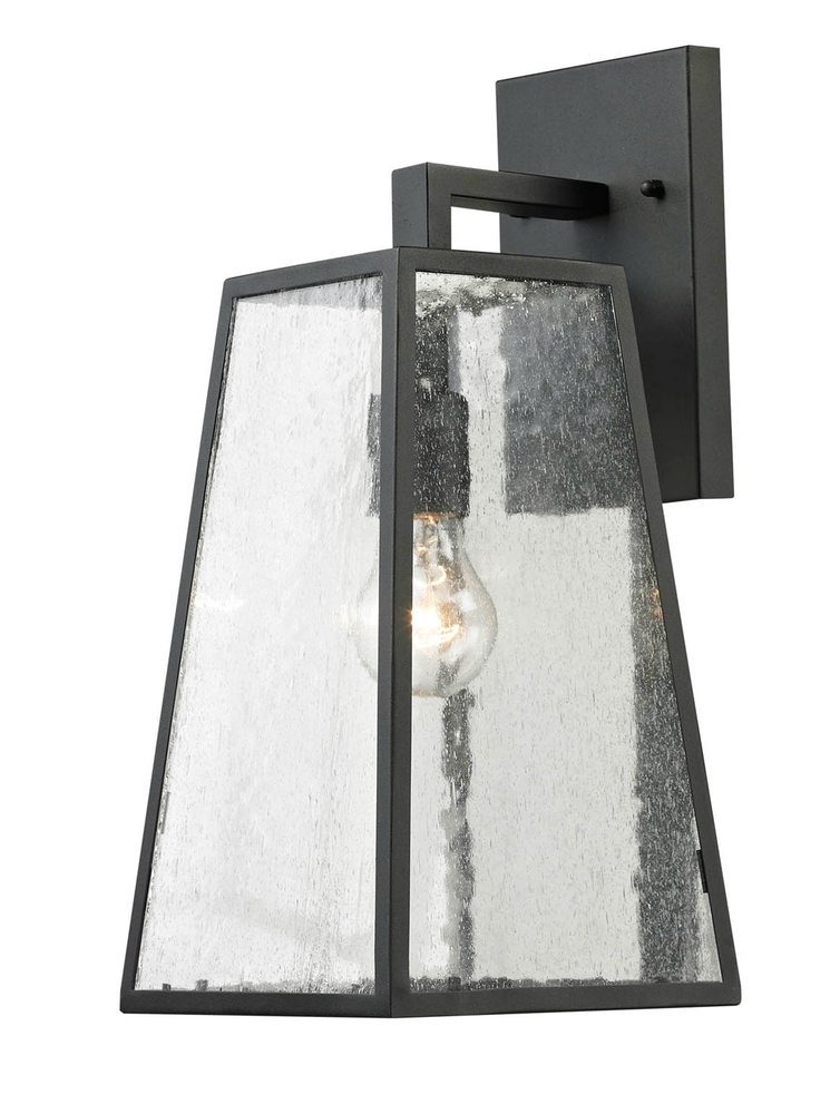 Outdoor Wall lantern D:7 H:15.5 100W Matte Black Finish Clear Seedy glass Lens