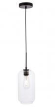 Elegant LD2276BK - Collier 1 light Black and Clear glass pendant