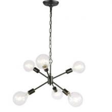 Elegant LD5033D16BK - Nolan 6 light Black pendant