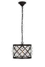 Elegant LD6003D13BK - Camden Collection Pendant D13 H10.2 Lt:1 Black Finish