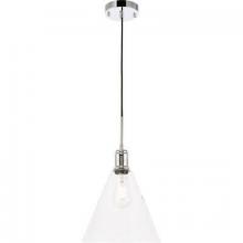 Elegant LD6226C - Hugh 1 light Chrome and Clear glass pendant